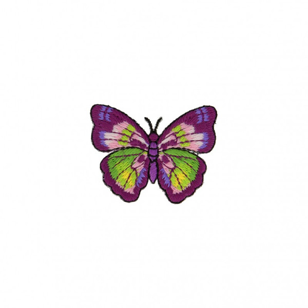 Lot de 3 écussons thermocollants Papillon violet vert 4cm x 4cm