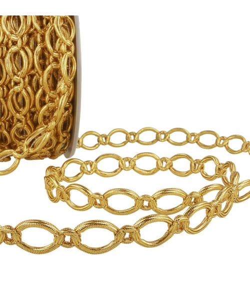 20m reel Polyester and metal link braid 16 mm Gold