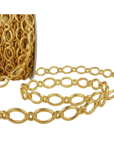 20m reel of polyester and metal link braid 16 mm Gold