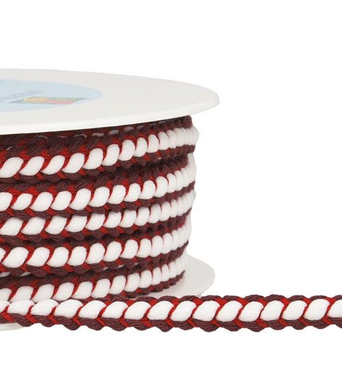 25m reel Braid braid 10 mm Bordeaux and red