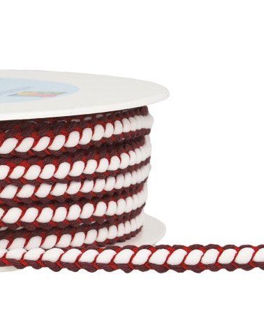 25m spool of braided braid 10 mm Bordeaux and red