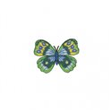 Lot de 3 écussons thermocollants Papillon vert bleu 4cm x 4,5cm