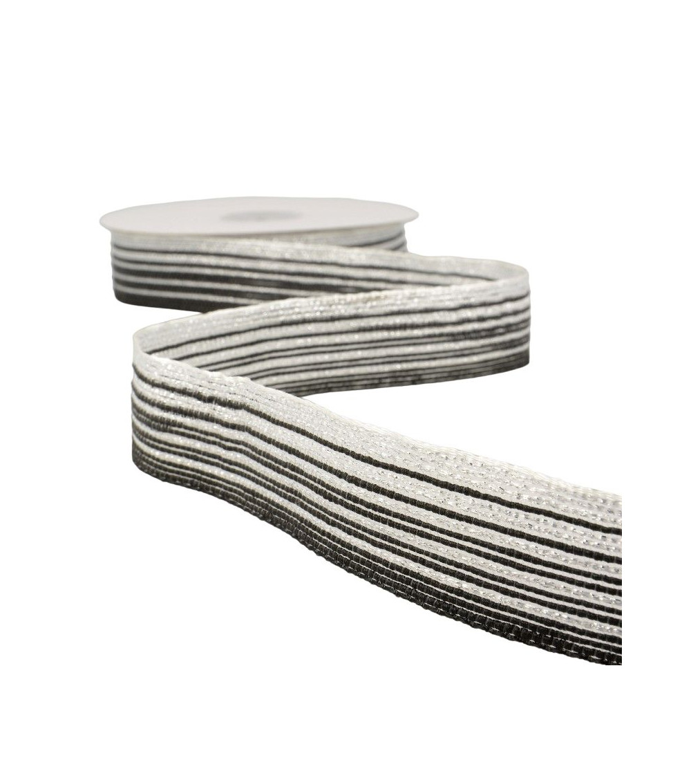 15m reel Galon lines 26 mm Silver and black