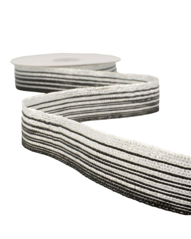 15m reel Galon lines 26 mm Silver and black