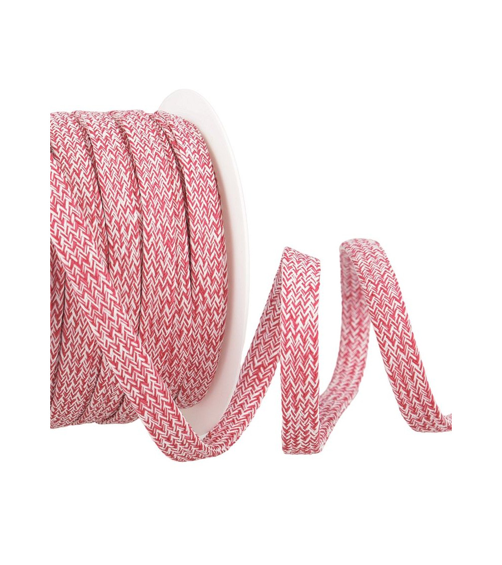 25m spool Tubular mottled braid 12mm Raspberry pink