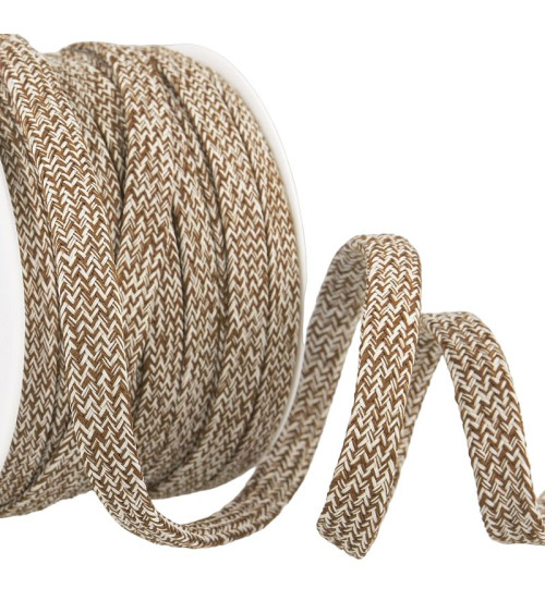 25m spool Tubular mottled braid 12mm Chocolate Brown