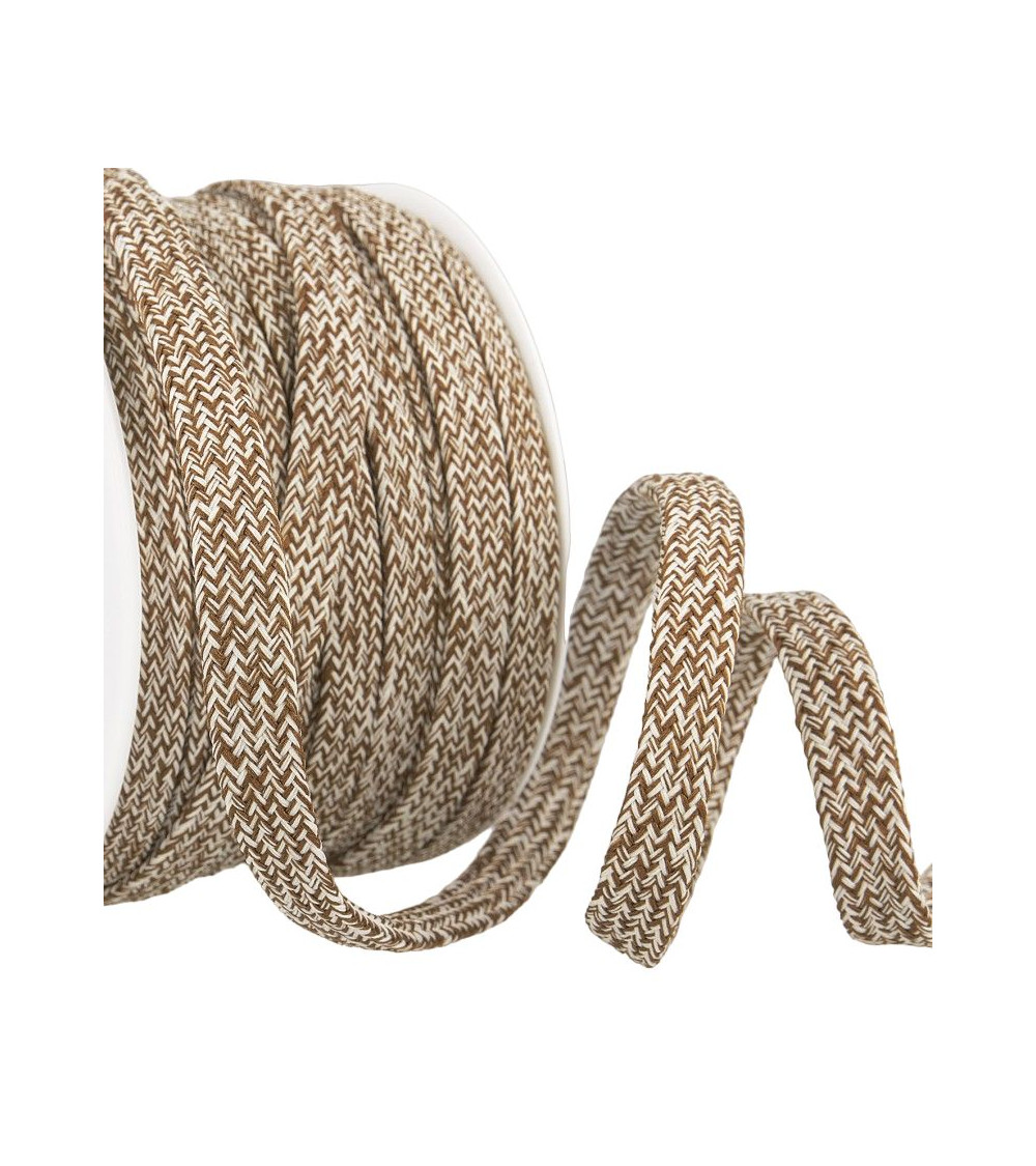 25m spool Tubular mottled braid 12mm Chocolate Brown