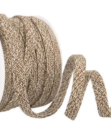 Bobine 25m Tresse chinée tubulaire 12 mm Marron Chocolat