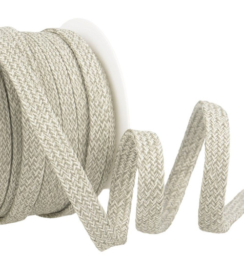 25m spool of 12mm light grey tubular mottled braid