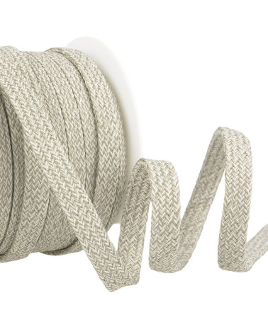 Bobine 25m Tresse chinée tubulaire 12 mm Gris Clair