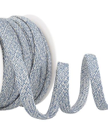 Bobine 25m Tresse chinée tubulaire 12 mm Bleu marine
