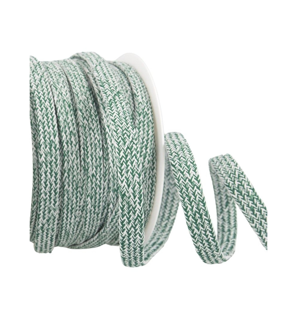 25-m-Rolle Meliertes Schlauchgeflecht 12 mm Dunkelgrün