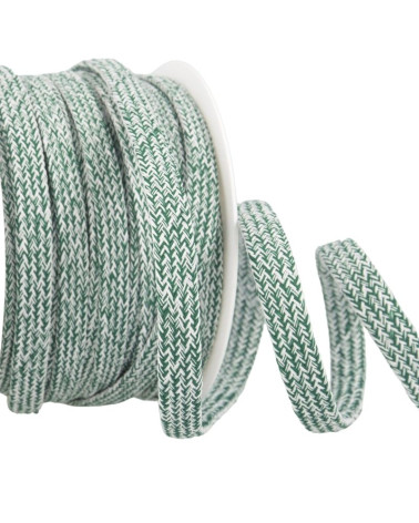 25-m-Rolle Meliertes Schlauchgeflecht 12 mm Dunkelgrün