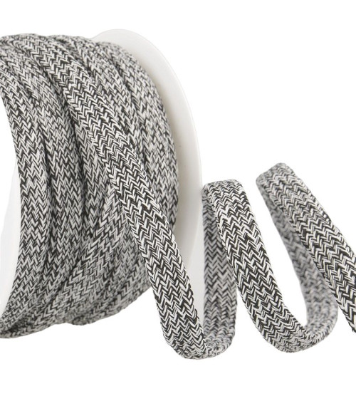 25m spool Tubular mottled braid 12 mm Black