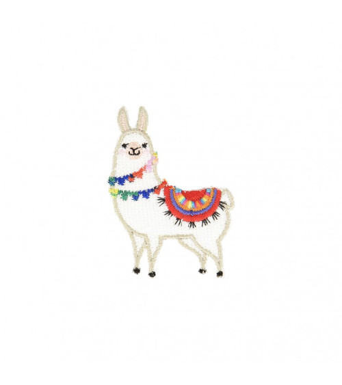 Set mit 3 Lama-Aufnähern zum Aufbügeln auf roten Teppichen, 6 cm x 4 cm