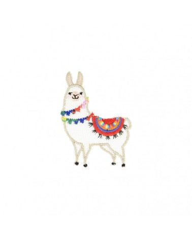 Set of 3 iron-on Lama red carpet badges 6cm x 4cm