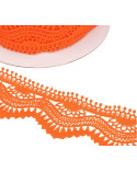 Bobine 13,7m Guipure vague 60mm Orange fluo