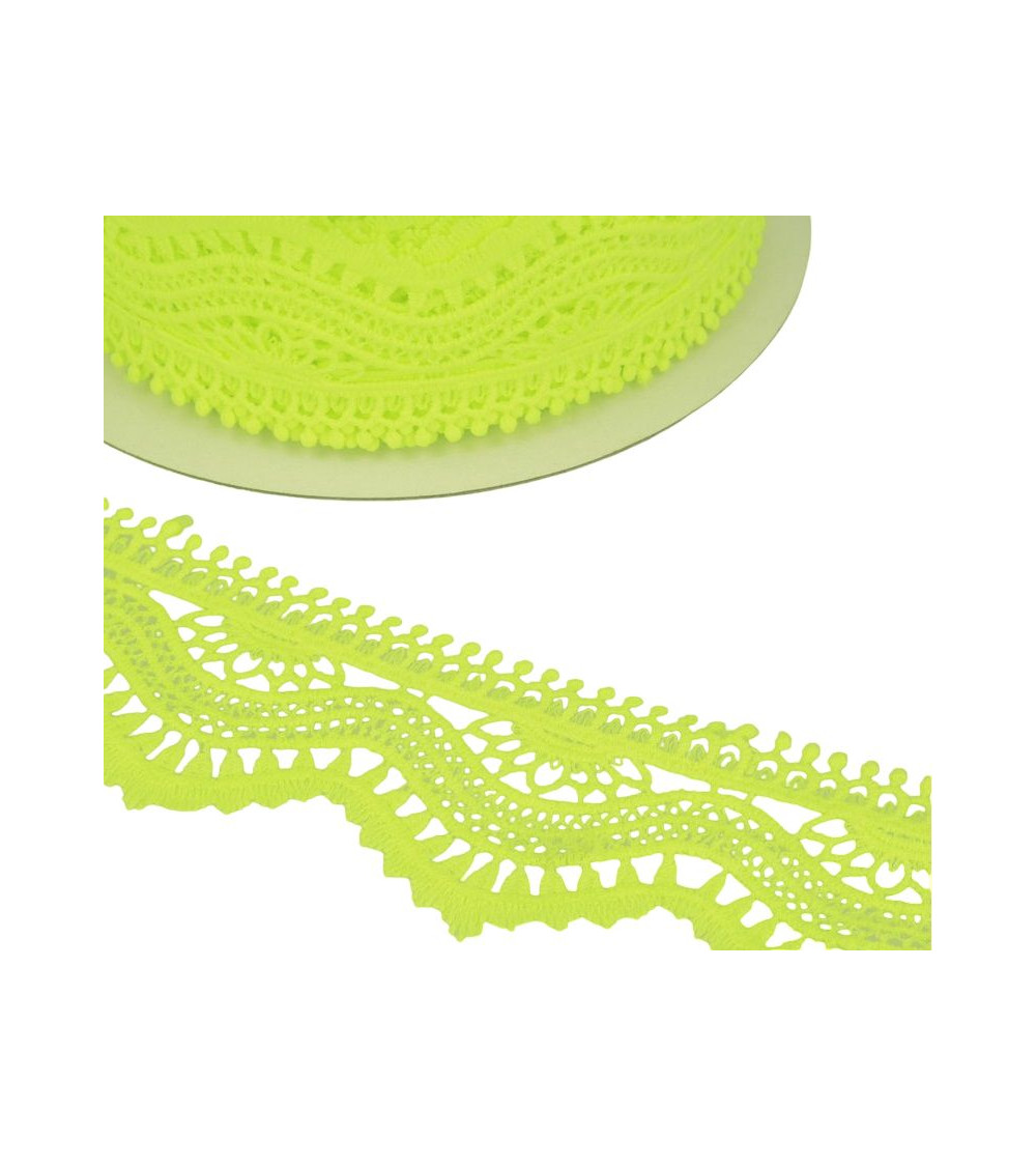 Spool 13.7m Guipure wave 60mm Neon green