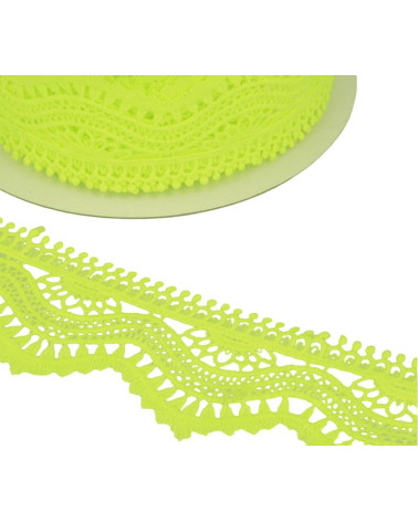 Spool 13.7m Guipure wave 60mm Neon green