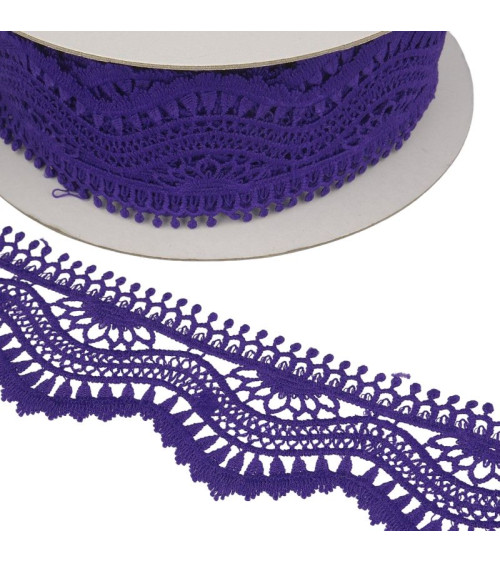 Spool 13.7m Guipure wave 60mm Purple