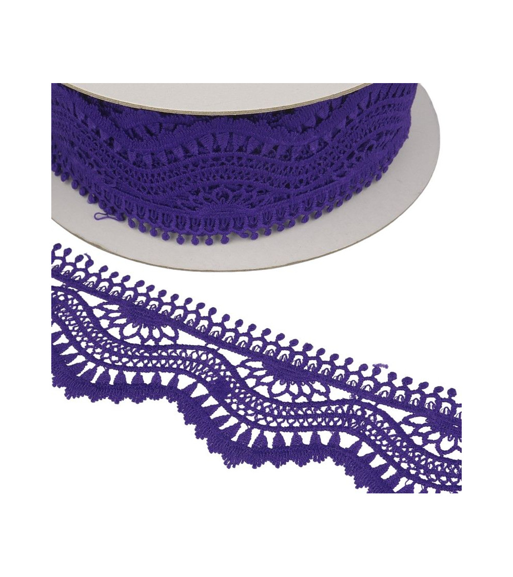 Spule 13,7m Guipure vague 60mm Violett