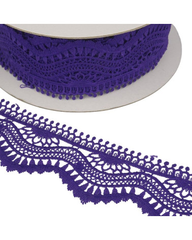 Spule 13,7m Guipure vague 60mm Violett