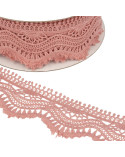 Bobine 13,7m Guipure vague 60mm Rose Clair