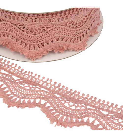 Spool 13.7m Guipure wave 60mm Light Pink