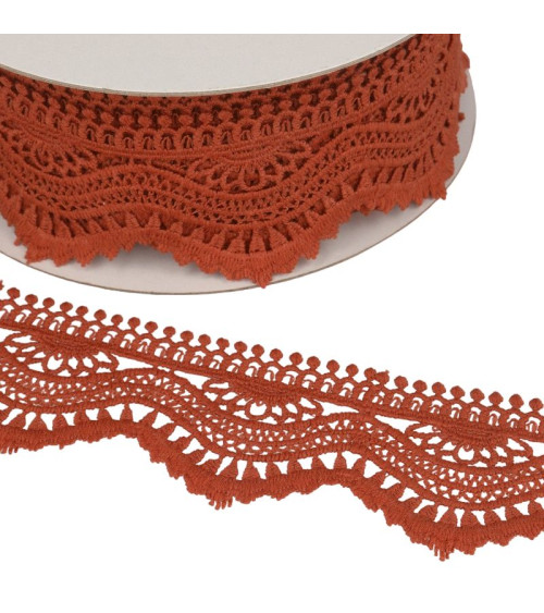 Spool 13.7m Guipure wave 60mm khaki green