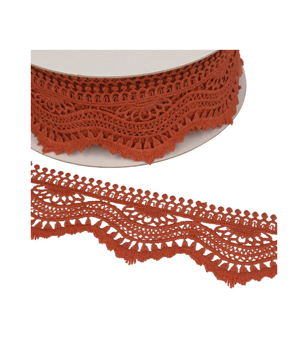 Spool 13.7m Guipure wave 60mm khaki green