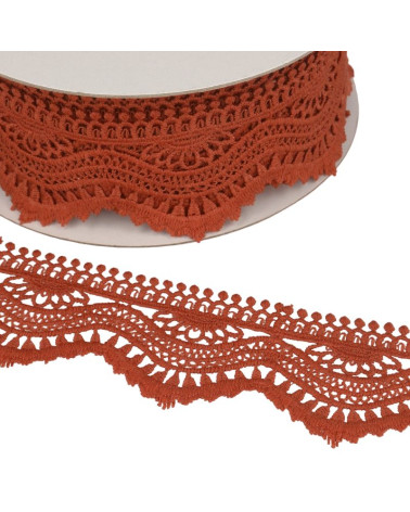 Spool 13.7m Guipure wave 60mm khaki green