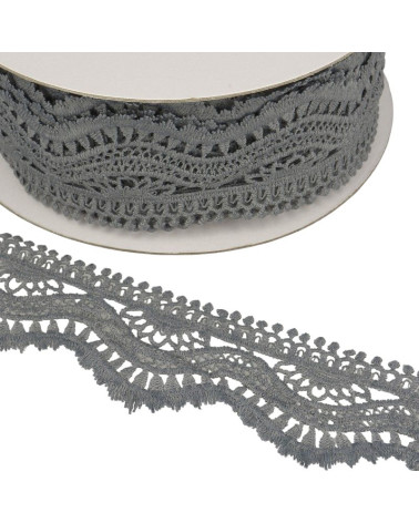 Spool 13.7m Guipure wave 60mm Medium Grey