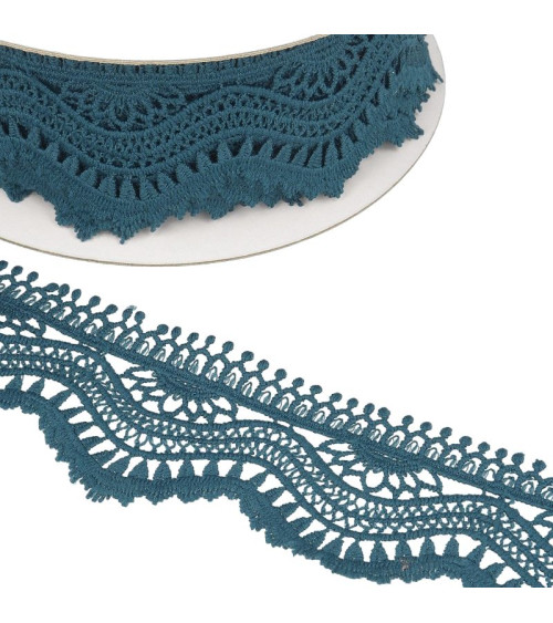 13.7m spool Guipure wave 60mm Duck blue