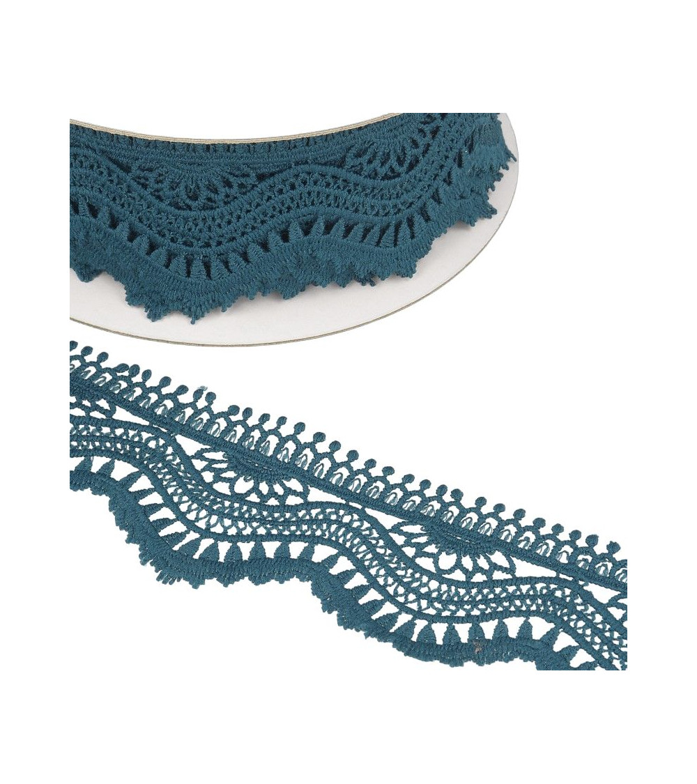 13.7m spool Guipure wave 60mm Duck blue