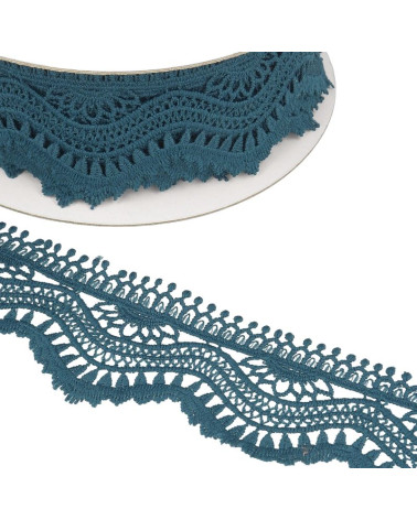 13,7 m Spule Guipure Welle 60 mm Entenblau