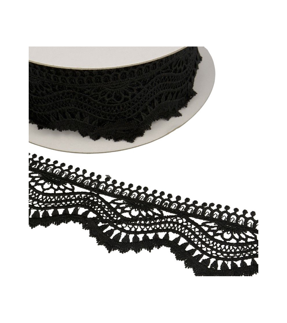 Spule 13,7 m Guipure-Welle 60 mm Schwarz