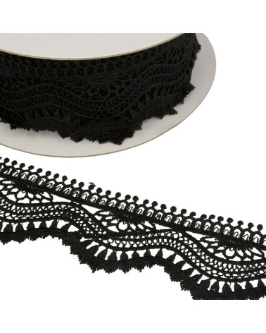 Spule 13,7 m Guipure-Welle 60 mm Schwarz