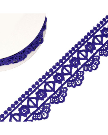 Spule 13,7 m Guipure-Blume/Diamant 55 mm Lila