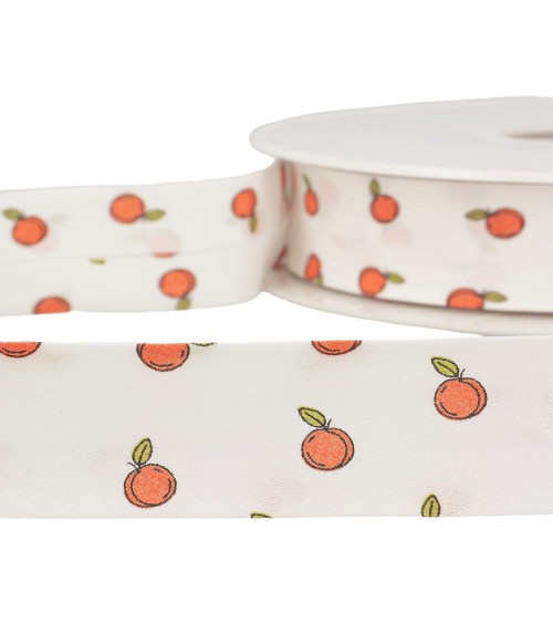 25m reel Folded bias binding various patterns 27 mm Orange