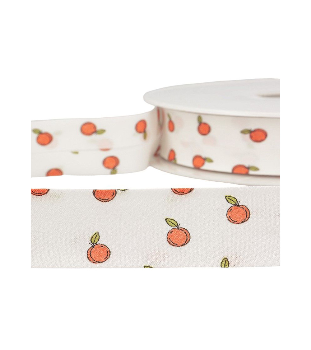 25m reel Folded bias binding various patterns 27 mm Orange