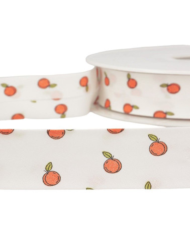 25m reel Folded bias binding various patterns 27 mm Orange