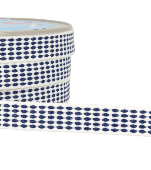 25m reel 15mm dashed braid Cerulean Blue