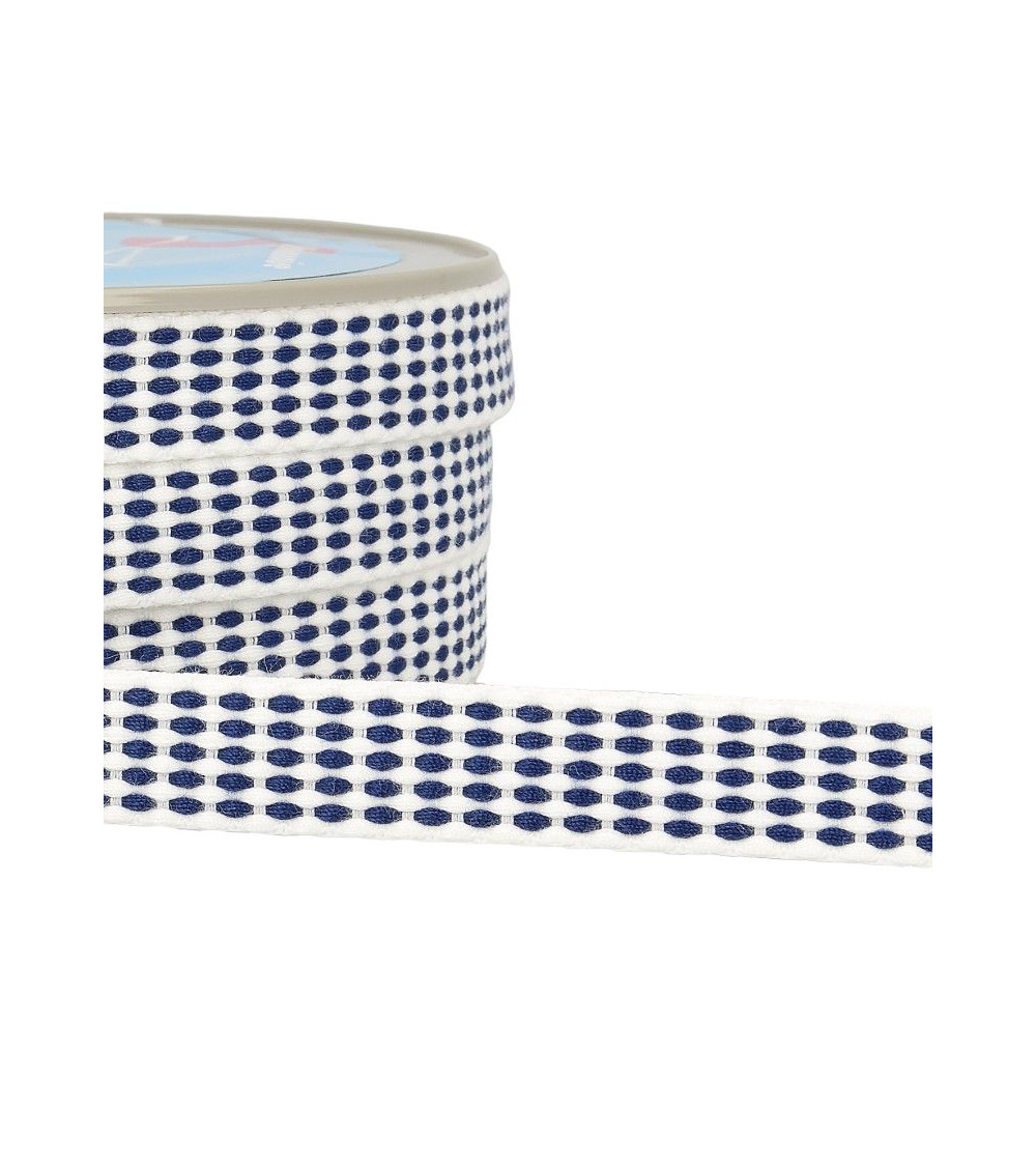 25m reel 15mm dashed braid Cerulean Blue