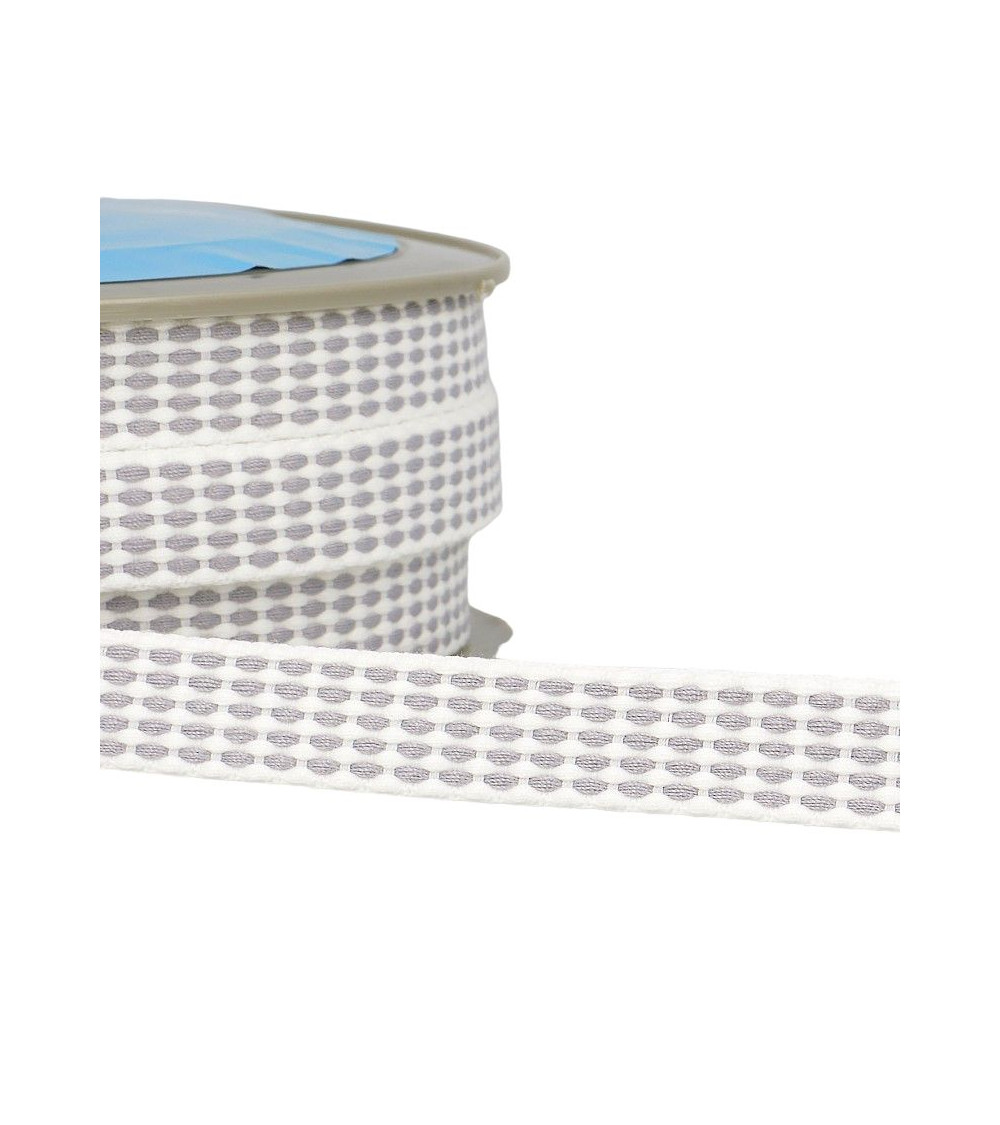 25m spool 15mm dashed braid Light Gray