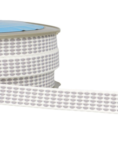 Bobina de 25m Trenza discontinua de 15mm Gris claro