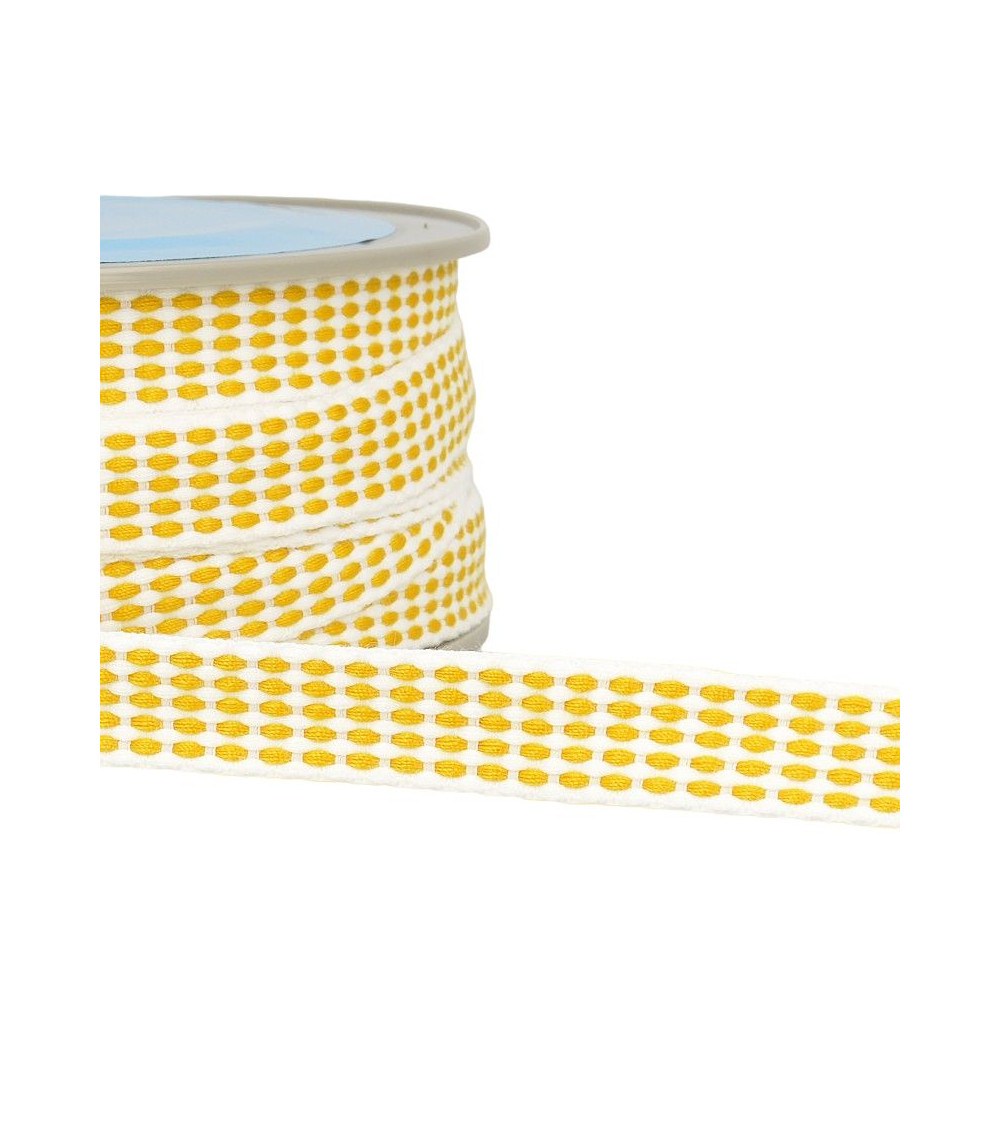 25m reel 15mm dashed braid Mustard yellow