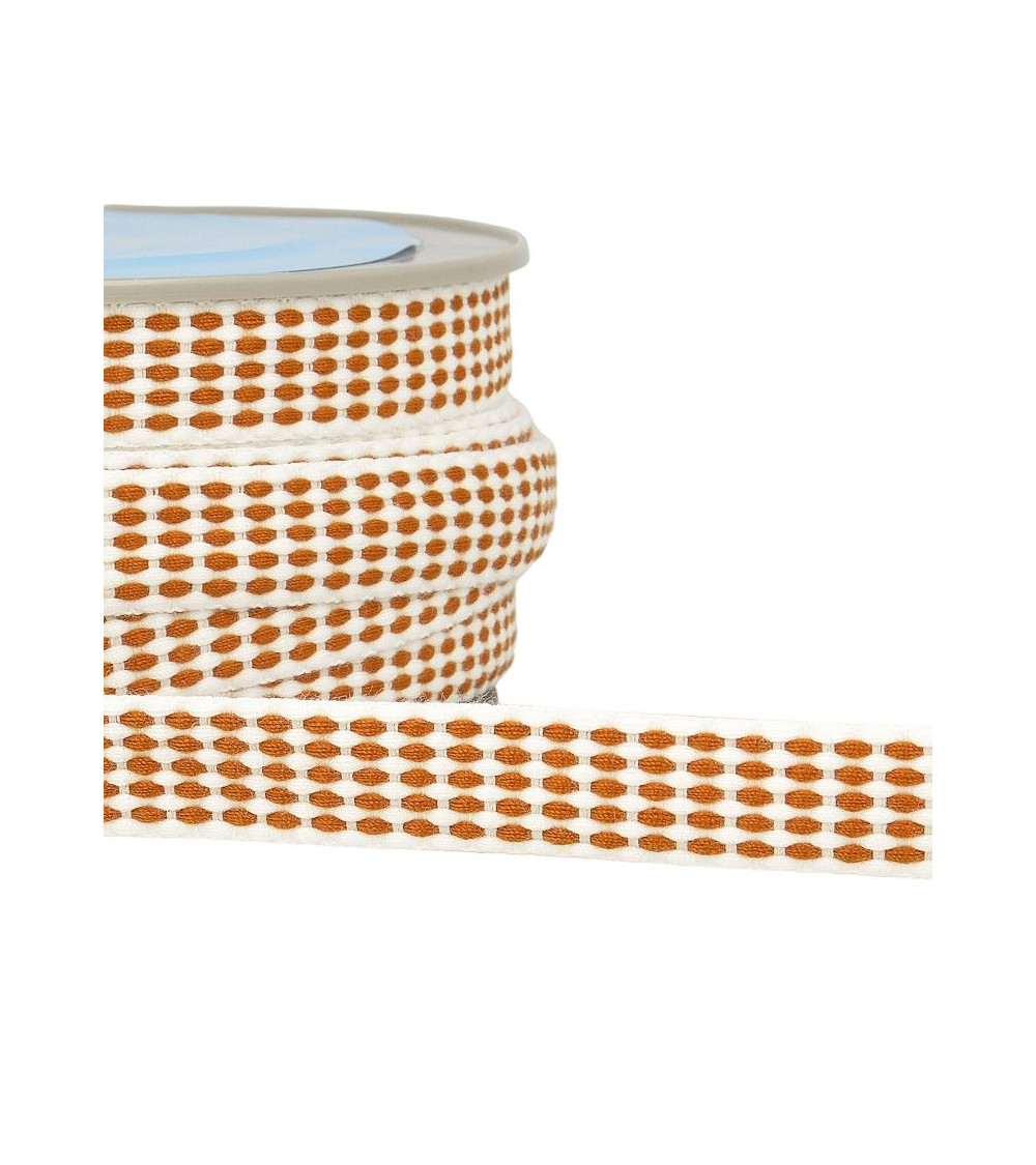 Bobina da 25m treccia tratteggiata da 15mm Ruggine