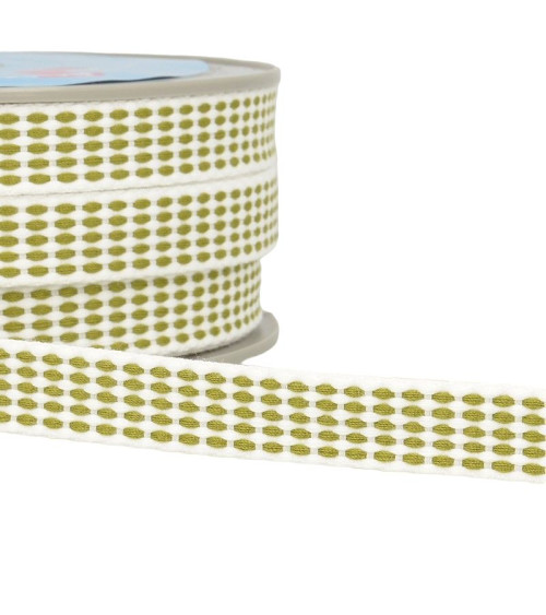 25m reel 15mm dashed braid khaki green