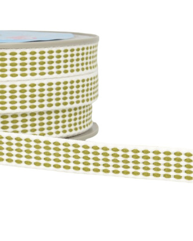 25m reel 15mm dashed braid khaki green