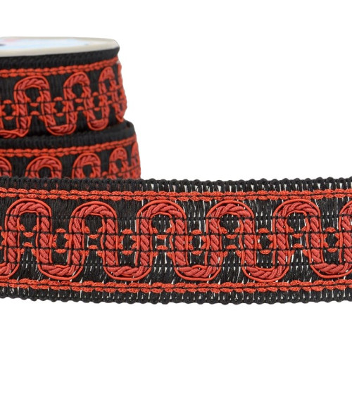 15m reel Wave braid 40 mm Red